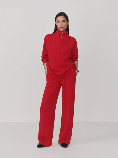 The Wide Leg Pant 30" - Red Marl