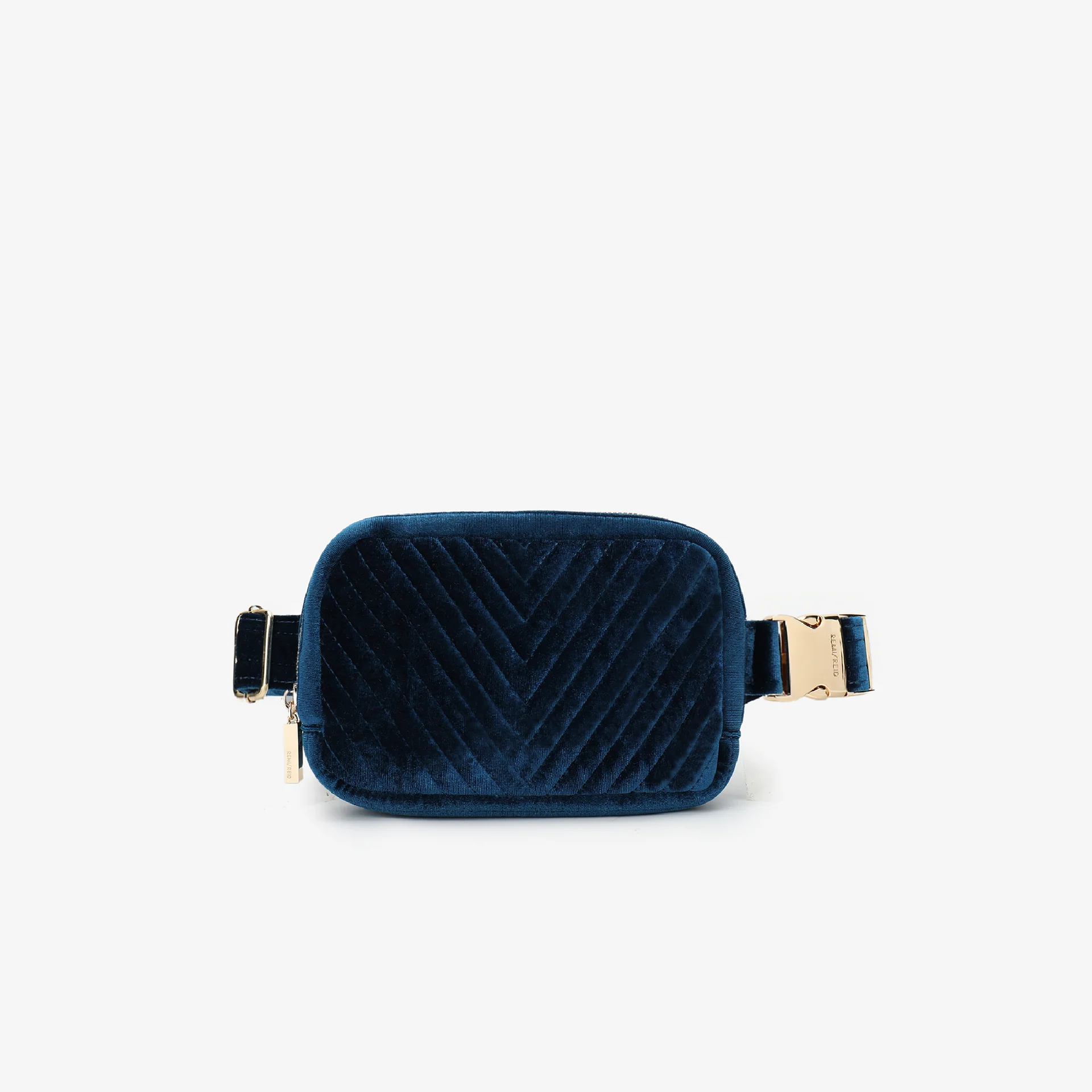 Aerin Velvet Quilted Belt Bag - Teal