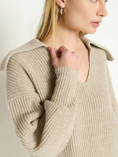 Ashton Collared Pullover - Moonbeam Heather