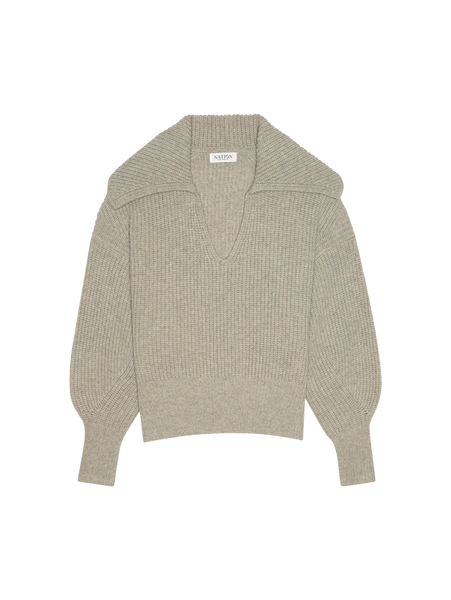 Ashton Collared Pullover - Moonbeam Heather