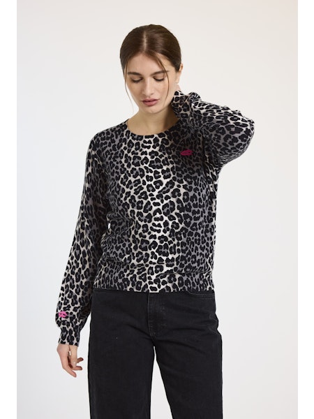 Lydia Leopard Crew - Ivory