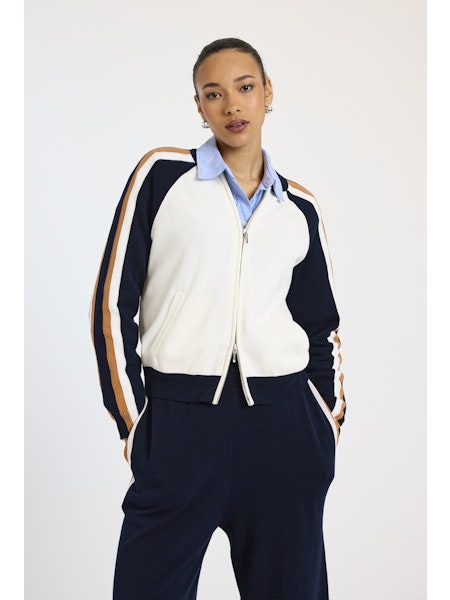 Valerie Stripe Bomber - Ivory