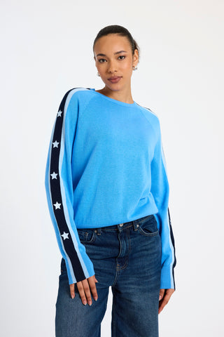 Sofie Star Stripe Sweat - Tranquil Blue