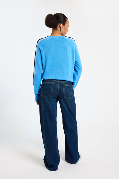 Sofie Star Stripe Sweat - Tranquil Blue