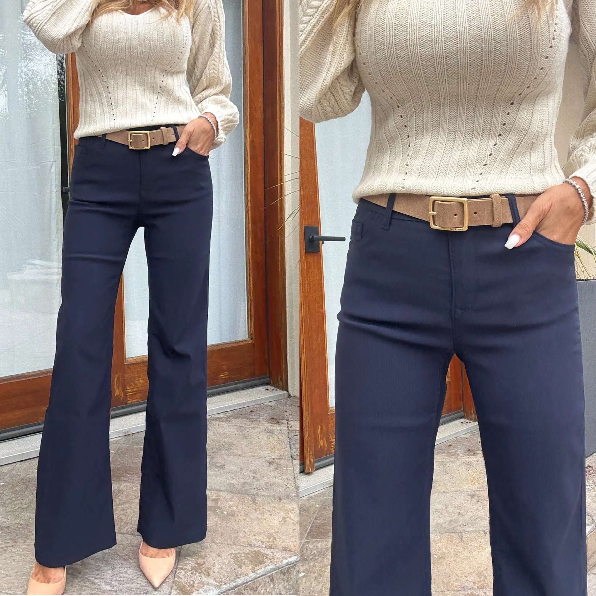 Amy Pant - Navy Stripe