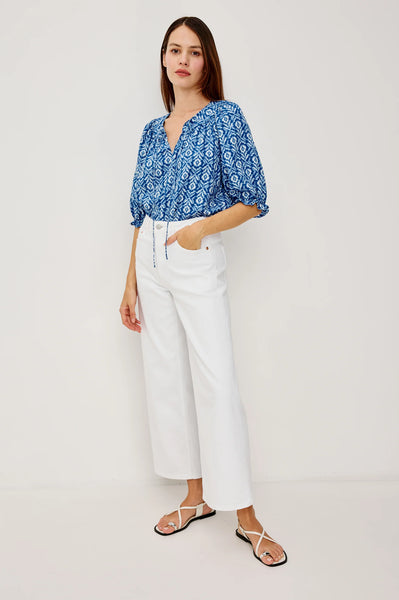 Belina Top - Blue Ikat
