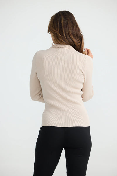 Mimi Long Sleeve Top - Beige