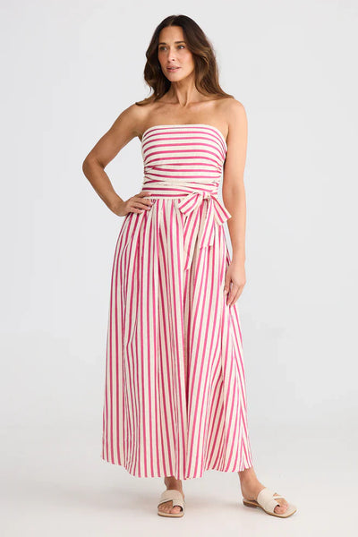Avalon Dress - Pink Stripe