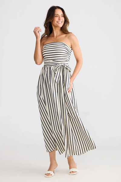 Avalon Dress - Navy Stripe
