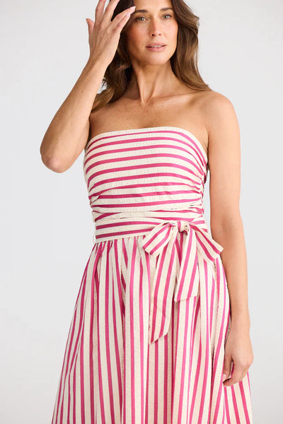 Avalon Dress - Pink Stripe