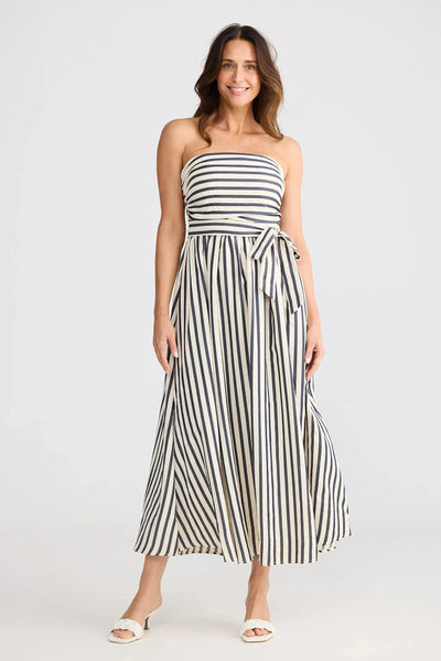 Avalon Dress - Navy Stripe