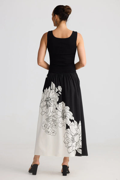 Maya Dress - Noir Bloom