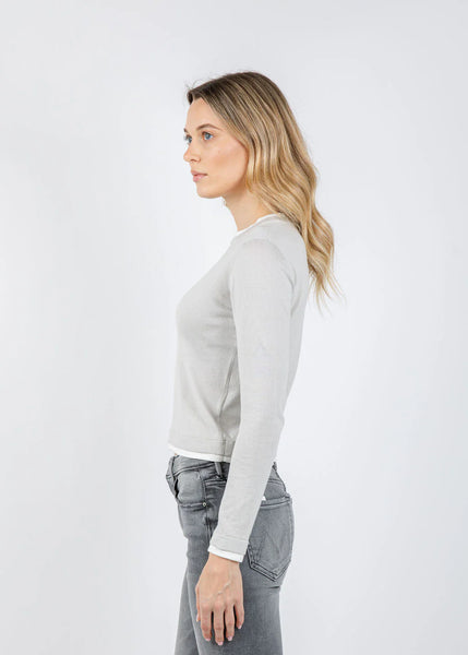 Double Contrast Trim Crew - Dove