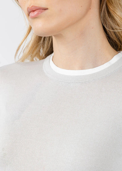 Double Contrast Trim Crew - Dove