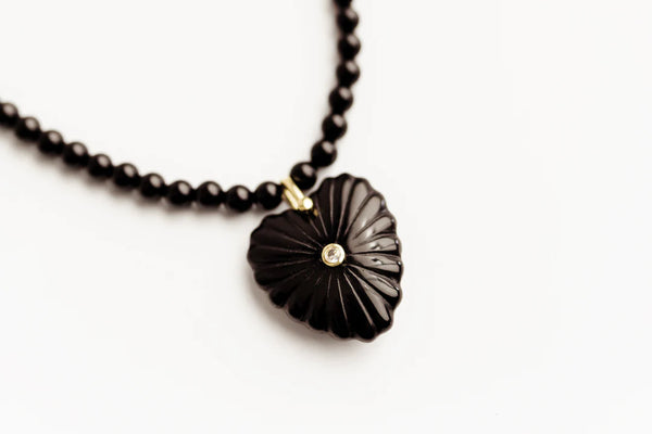 Gwenna Beaded Necklace - Black