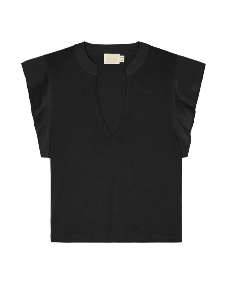 Constance V-Neck Top - Jet Black