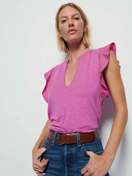 Constance V-Neck Top - Rosebud