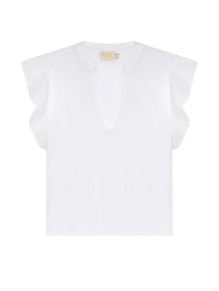 Constance V-Neck Top - White