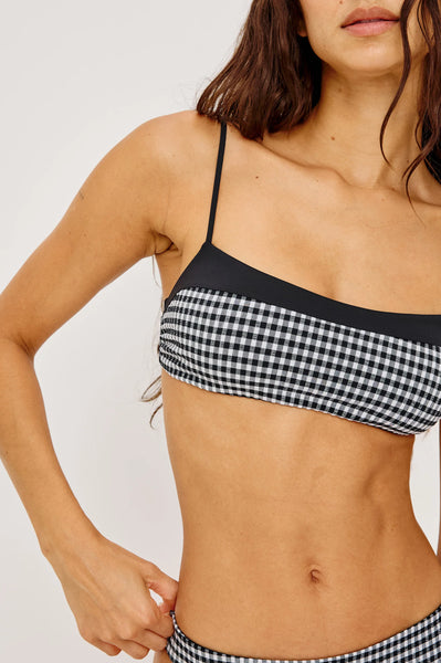 Corfu Top - Black White Gingham