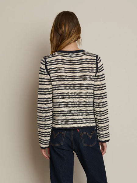Courtney Crochet Cardigan - Seascape Stripe