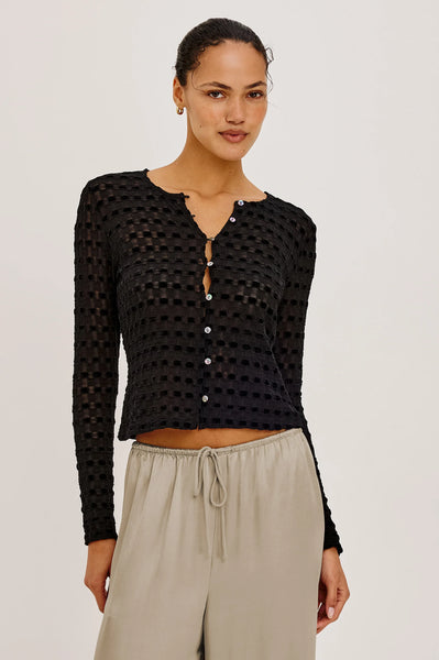 Cyrah Top - Black Checkerboard