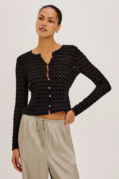 Cyrah Top - Black Checkerboard
