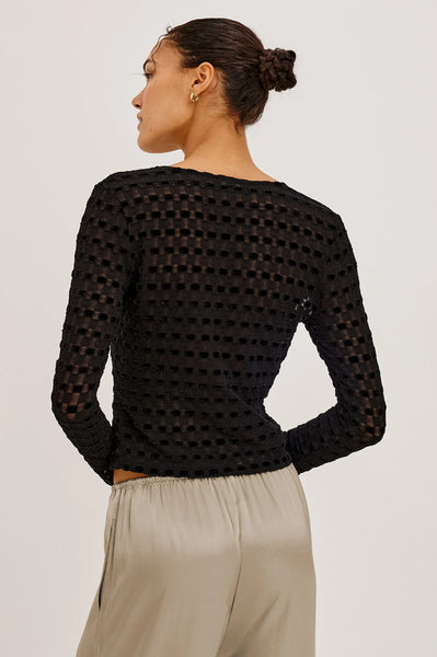 Cyrah Top - Black Checkerboard