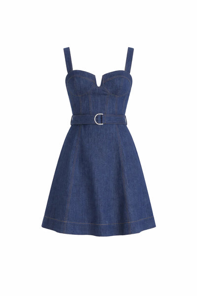 Lola Denim Mini Dress - Blue