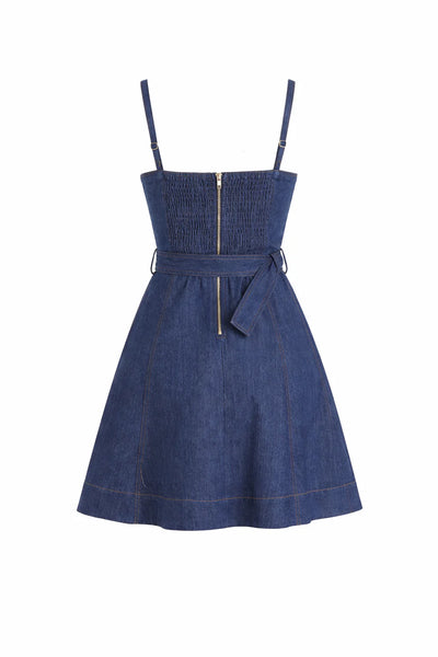 Lola Denim Mini Dress - Blue