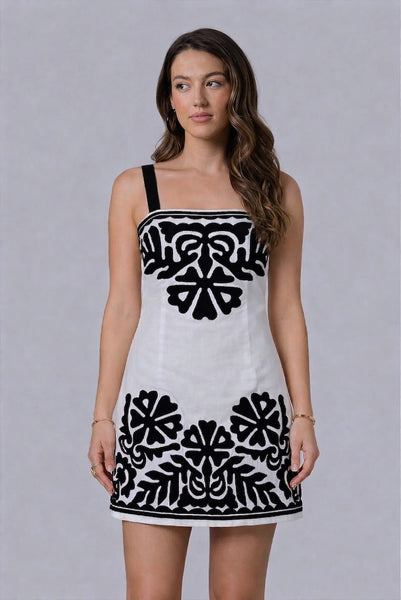 Marina Mini Dress - Black/White
