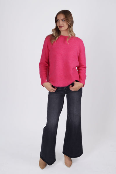 Ivy Crewneck Sweater - Hot Pink