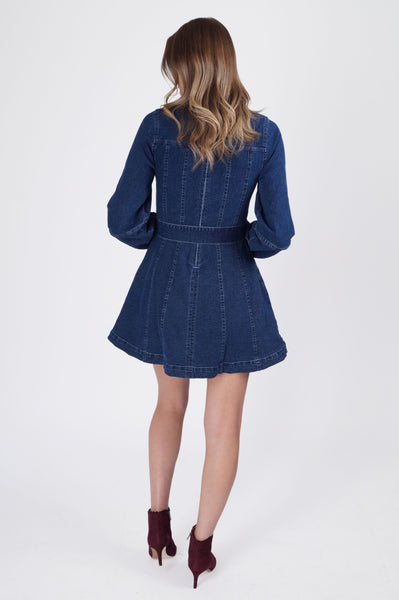 Laura Denim Mini Dress - Blue