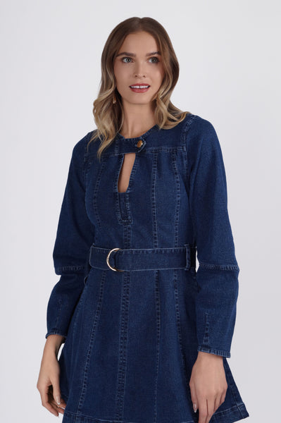 Laura Denim Mini Dress - Blue