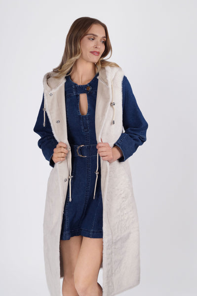 Tish Long Vest - Beige