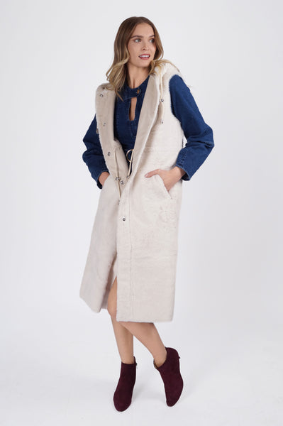 Tish Long Vest - Beige