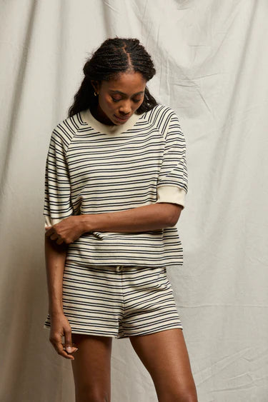 Effie Terry Raglan Sweatshirt - Navy Stripe