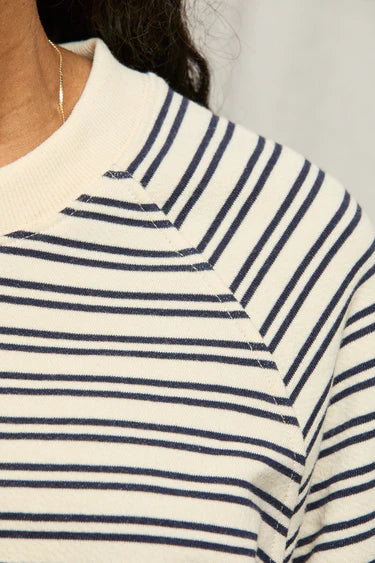 Effie Terry Raglan Sweatshirt - Navy Stripe