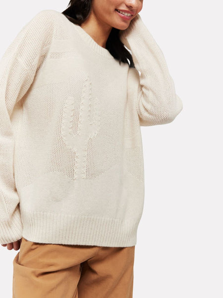 Desert Textured Boyfriend Sweater - Antique White