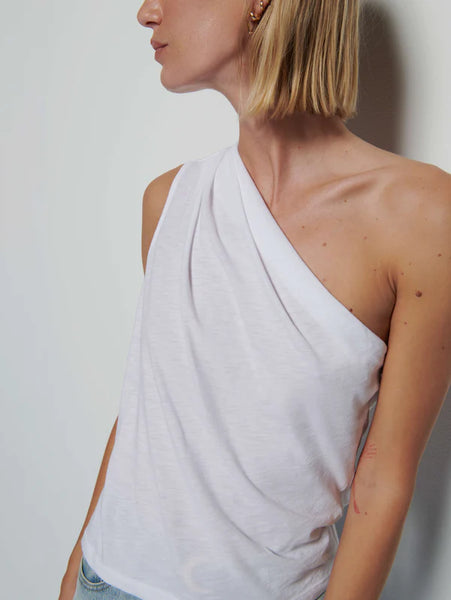 Emberly One Shoulder Top - White