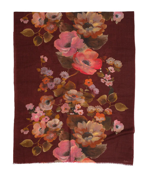 Painted Floral Wrap - Fired Brick