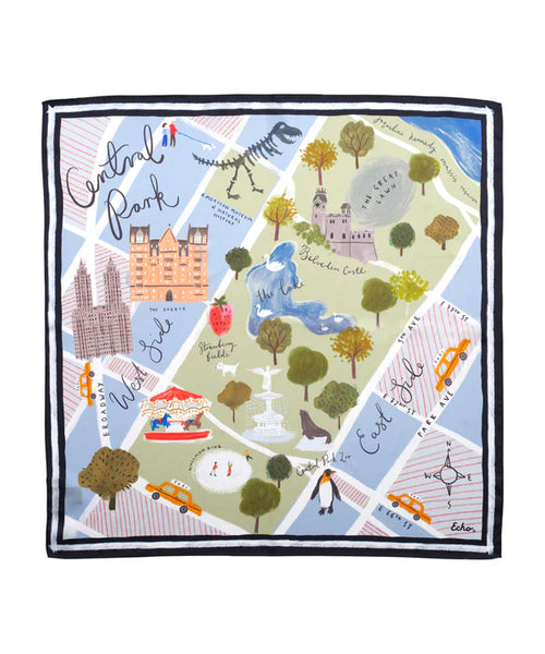 Central Park Silk Bandana - French Blue