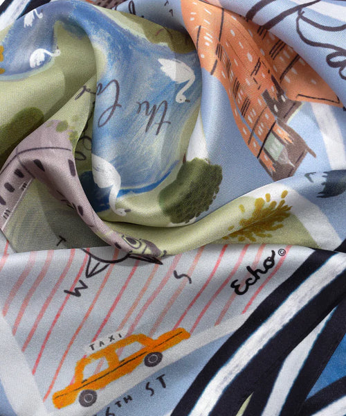 Central Park Silk Bandana - French Blue