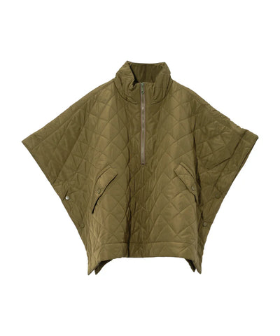 Quilted Poncho - Olive