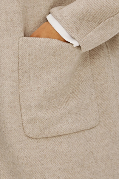 Everest Coat - Oat Herringbone