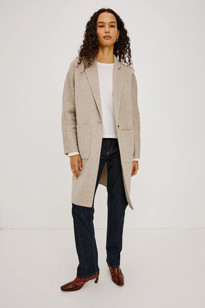 Everest Coat - Oat Herringbone