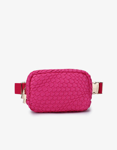 Everleigh Woven Belt Bag - Hot Pink