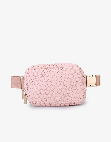 Everleigh Woven Belt Bag - Pink