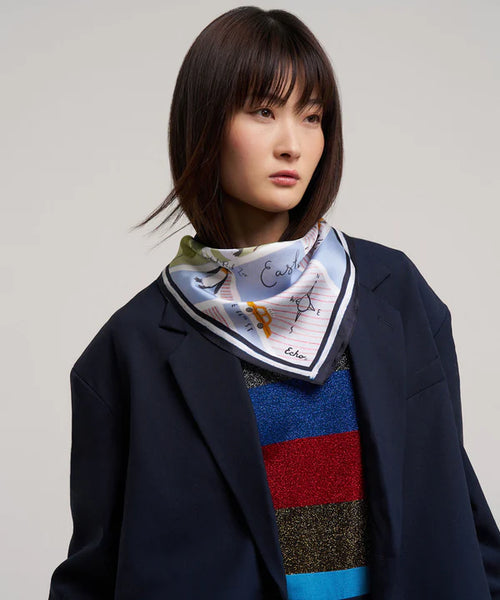 Central Park Silk Bandana - French Blue