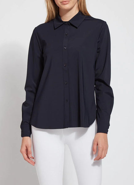 Connie Slim Button Down - Black