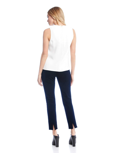 Ankle Slit Pant - Navy